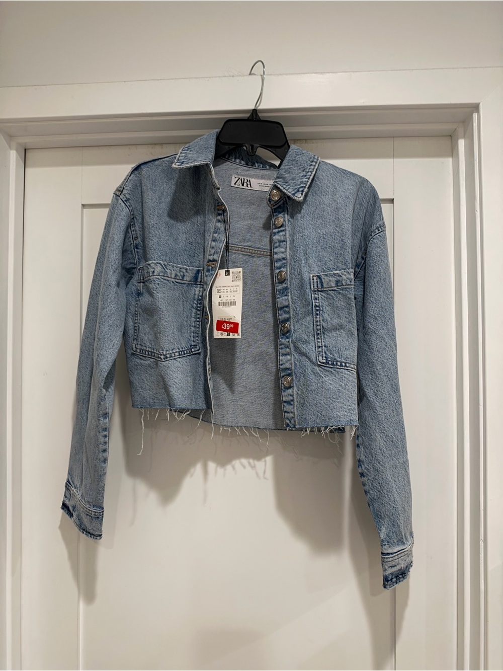 ZARA Light Wash Cropped Denim Jacket
